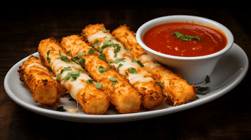 Baked Mozzarella Sticks with Marinara Sauce