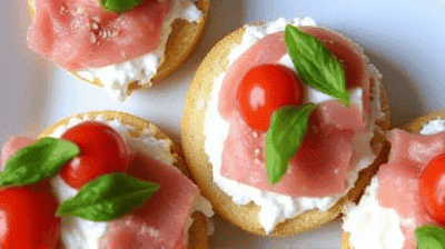 Bruschetta with Creamy Burrata and Prosciutto