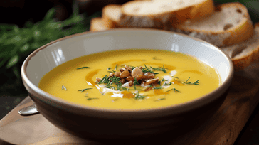 Butternut Squash Soup with Caramelized Apples