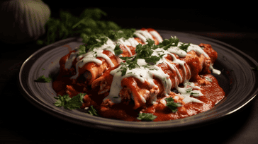 Chicken Enchiladas with Red Sauce
