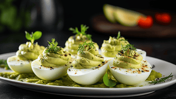Creamy Avocado Deviled Eggs