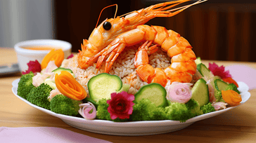 Fried Rice with Shrimp and Vegetables