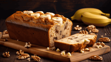 Golden Banana Bread with Walnuts