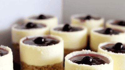 Mini Lemon Blueberry Cheesecakes Individual Jars with a Buttery Graham Cracker Crust