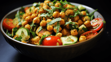 Moroccan Chickpea Salad with Lemon-Tahini Dressing