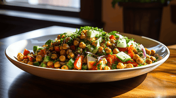 Moroccan Chickpea Salad with Lemon-Tahini Dressing