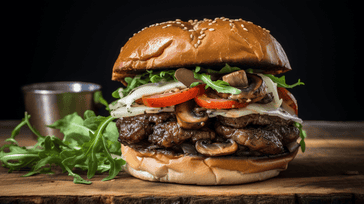 Portobello Mushroom Burger with Swiss Cheese