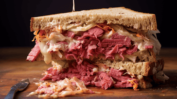 Reuben Sandwich with Corned Beef, Sauerkraut, and Russian Dressing