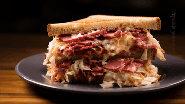 Reuben Sandwich with Corned Beef, Sauerkraut, and Russian Dressing
