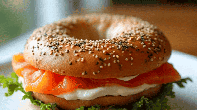 Smoked Salmon and Cream Cheese Bagel
