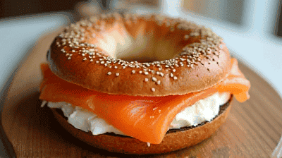 Smoked Salmon and Cream Cheese Bagel