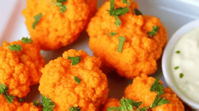Spicy Buffalo Cauliflower Bites