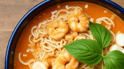 Spicy Thai Coconut Curry Soup with Shrimp  Rice Noodles A FlavorPacked Bowl