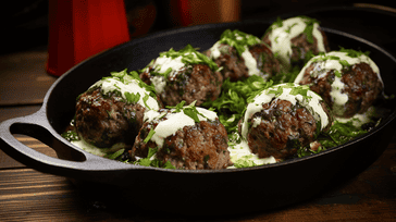 Spinach and Feta Stuffed Lamb Meatballs