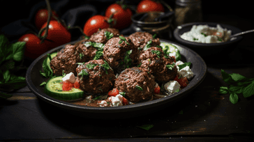 Spinach and Feta Stuffed Lamb Meatballs
