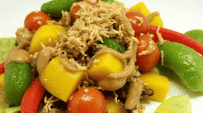 Thai Mango Salad with Spicy Peanut Dressing  Toasted Coconut