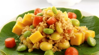 Thai Mango Salad with Spicy Peanut Dressing  Toasted Coconut