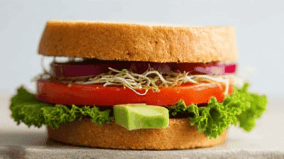 Veggie Club Sandwich with Avocado and Sprouts