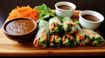 Veggie Spring Rolls with Peanut Dipping Sauce