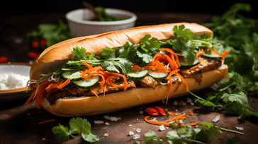 Vietnamese Banh Mi Sandwich with Pork or Tofu