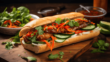 Vietnamese Banh Mi Sandwich with Pork or Tofu